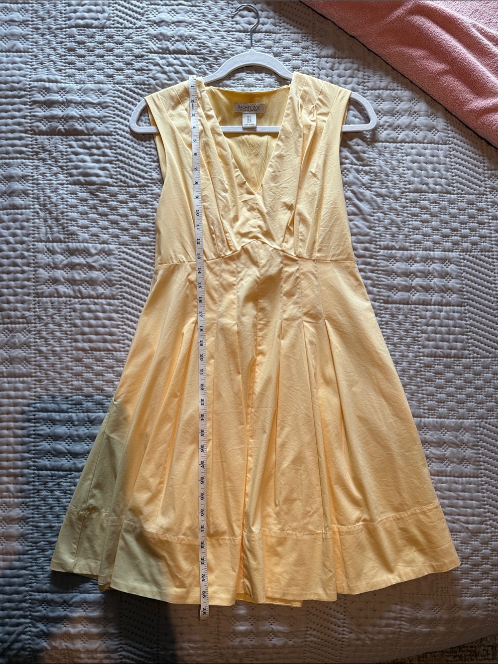 Rachel Zoe Yellow Sleeveless Fit-and-Flare Dress, size 6